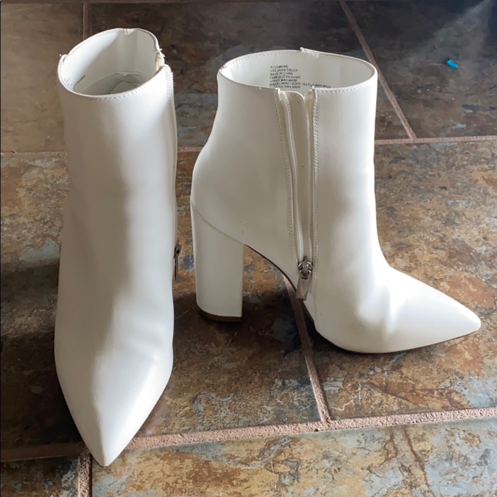 Justfab white booties